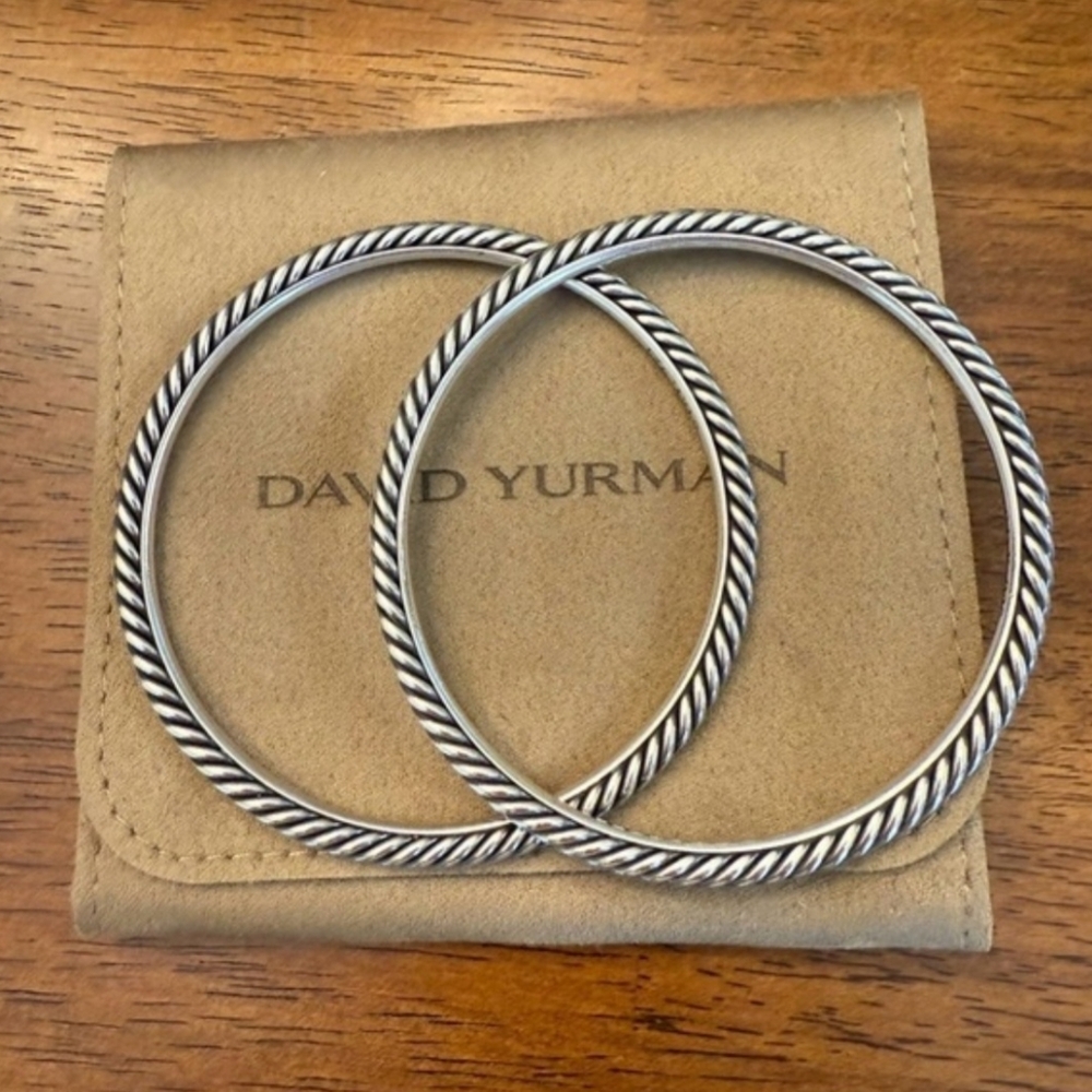 David Yurman Silver Cable Classic Bangles